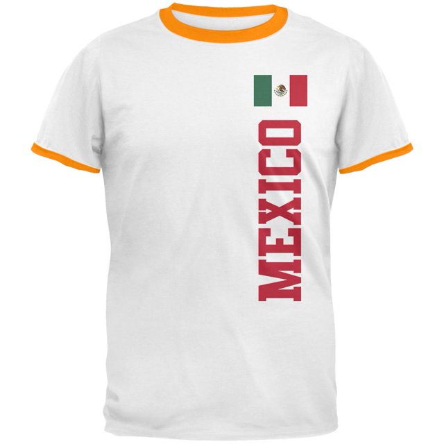World Cup Mexico T-Shirt à Col Contrastant pour Hommes