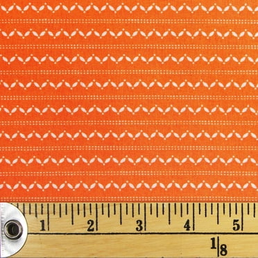 FABRIC CREATIONS Orange with White Chevron Stitches Fat Quarter Pre-Cut Fabric - 46 cm (18 in) × 53 cm (21 in)/45 cm (17.7 in) × 53 cm (20.9 in), 18x21