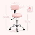 thumbnail image 3 of HOMCOM Adjustable Rolling Stool with Backrest, Faux Leather Stool Chair, 3 of 10