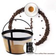 thumbnail image 3 of Filtre à Café en Acier Inoxydable 100 Mailles Numéro Panier Permanent Style Réutilisable 10-12 Tasses Ton Doré Filtre à Café, 3 of 9