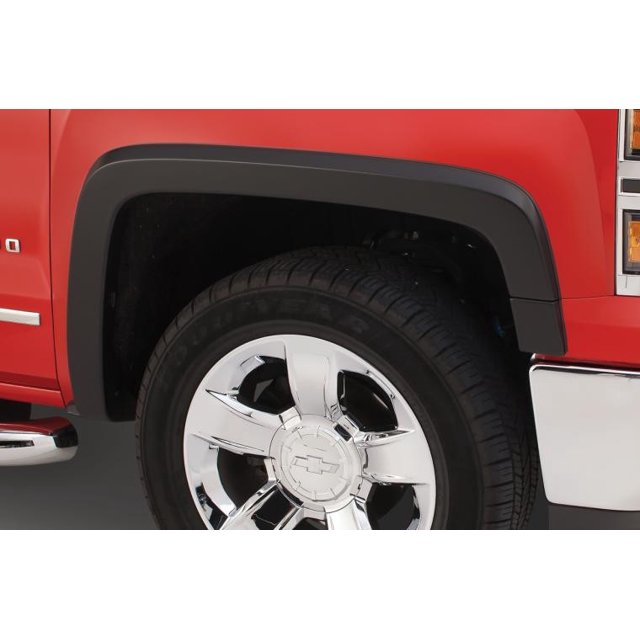 Bushwacker Fender Flare 40080-02 OE Style; 3/4 Inch Tire Coverage; Matte Black; Dura-Flex 2000 ABS Smooth Plastic; 5 Inch Flare Height; Set Of 2