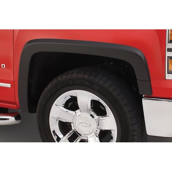 Bushwacker Fender Flare 40080-02 OE Style; 3/4 Inch Tire Coverage; Matte Black; Dura-Flex 2000 ABS Smooth Plastic; 5 Inch Flare Height; Set Of 2