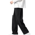 thumbnail image 1 of LOVZFMLL Men's Pants Men's Fashion Drawstring Elastic Waist Solid Color Casual Jogger Length Pants, 1 of 1