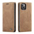 thumbnail image 2 of CaseMe Leather for iPhone 13 Mini Case, Flip Wallet Leather Case with Card Holder Magnetic Closure Shockproof Kickstand Protective Phone Cases Cover for iPhone 13 Mini,Brown,For iPhone 13 Mini, 2 of 11