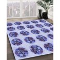 thumbnail image 3 of Ahgly Company Tapis d'Intérieur Lavable à la Machine, Carré, Transitionnel, Bleu Ardoise, Tapis de Zone, 6 Pieds Carré, 3 of 7