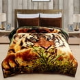 thumbnail image 1 of JML Couverture en Molleton Peluche Douce pour Lit Grand 75"x87 Pouces 5 Lb, Couverture Raschel 2 Plis Tiger, 1 of 7