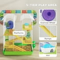 thumbnail image 4 of PawHut 18.5" Hamster Cage with Tube System, Exercise Wheel, Green, 4 of 10