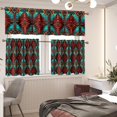 thumbnail image 4 of Aztec Tribal Cafe Curtains with Valance Short Farmhouse Kitchen Curtains and Valances Set Bathroom Window Curtains Valance and Tiers Set, 4 of 5