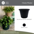 thumbnail image 5 of The HC Companies 14 Inch Round Classic Planter, Plastic Plant Pot, Black, 5 of 5