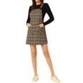 thumbnail image 2 of INSPIRE CHIC Robe Salopette à Carreaux pour Femme de Rentrée Scolaire à Bretelles Ajustables m Bleu Abricot, 2 of 6