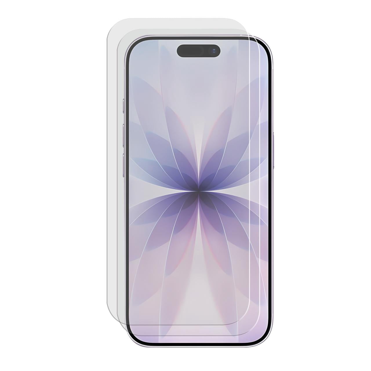 Onn 2-Pack Premium Scratch-and Impact-Absorbing Tempered Glass Screen Protectors for iPhone 17
