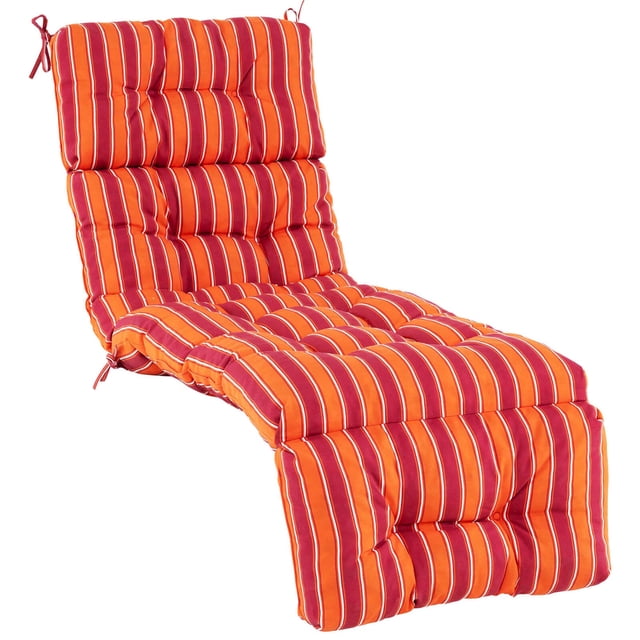 Costway Coussin de Chaise Longue 73 Pouces Coussin Rembourré pour Fauteuil Inclinable Intérieur Extérieur Orange Foncé
