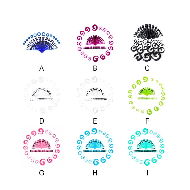 maskred 54piece Unique Style Ear Gauges Stretching Expanding Kit For Trendy Ear Fluorescent Green