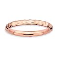 thumbnail image 1 of 925 Sterling Silver Rose Gold Martelé Bague Empilable Texturé, 1 of 8