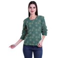 thumbnail image 2 of Moomaya Ruffle Sleeve Printed Cotton Womens Tops Plus Size Short T-Shirt Top, 2 of 4