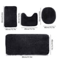 thumbnail image 3 of Meitianfacai Solid Color Bath Mats 4 Set Bathroom Rugs For 4 Pcs Toilet Mats Universal Soft Comfortable Water Absorption Non-Slip Thick Machine Washable Easier To Dry Dark, 3 of 8