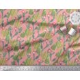 thumbnail image 3 of Soimoi Orange Satin Silk Fabric Flower & Cactus Tree Print Sewing Fabric BTY 42 Inch Wide, 3 of 3