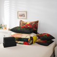 thumbnail image 4 of Ensemble de Literie Complet à Fleurs de Coquelicots 7 Pcs, Ensemble de Couette Botanique Rustique à Fleurs Rouges en Floraison avec Draps, Ensemble de Lit Style Vitrail Artistique Papillon de Jardin dans un Sac avec Housses d'Oreiller, 4 of 5