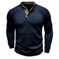 thumbnail image 4 of RKSTN Mens Sweatshirt knit Beefy Muscle Basic Solid Pure Color Shirts Long Sleeve V Neck Blouse Tops with Buttons, 4 of 7