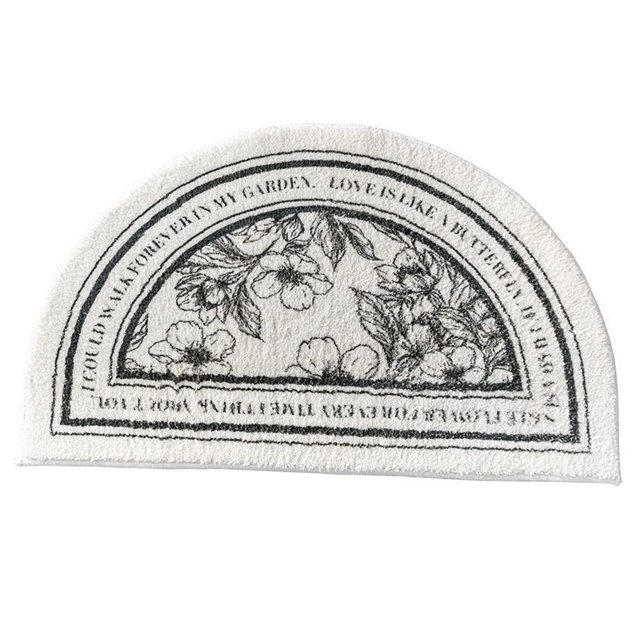 simhoa Tapis de Sol Antidérapant Tapis d'Intérieur Lavable à la Machine Efficace Grip Tapis Fleur Demi-Cercle