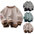 thumbnail image 3 of RXIRUCGD Chandail en Molleton Rayé Unisexe pour Enfants Filles Garçons Manches Longues Col Rond Chandail en Molleton Tendance Pull Décontracté Hauts Pulls Tenues d'Automne Vêtements d'Hiver 2024, Chandail en Molleton Marron pour Filles Taille 8-9 Ans, 3 of 3