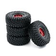 thumbnail image 3 of RC Crawler Rubber Tires with Metal Rim RC Car Tires 4pcs 12mm Hex Replacement for, 3 of 7