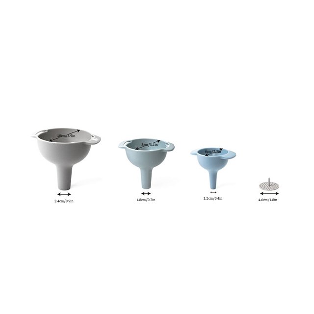 Dalazy 4 Pieces/Set PP Kitchen Oil Funnel Portable Reusable Strainer Tool Accessories Round Household Restaurant Fruit Seed Filter Tool Accessories