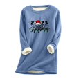 thumbnail image 1 of LSLJS Hauts Thermiques pour Femmes, Hauts à Manches Longues Chauds en Peluche Épaissie à Col Rond avec Imprimé de Noël pour Femmes, 1 of 2