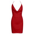 thumbnail image 3 of Kcodviy Robe Femme à Col en V Ajustée Mignonne Robes de Cocktail pour Femmes Robe Dos Nu Robe de Couleur Unie Robe Décontractée Femme Robe Sans Manches Soirée Fête Robe d'Été Décontractée Femme Boîte de Nuit Élégante Robe Courte, 3 of 4
