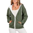 thumbnail image 2 of Timegard Vestes à Capuche Zippées pour Femmes Manches Longues Chandails en Molleton Décontractés Mode Automne avec Poches, 2 of 7