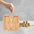 thumbnail image 5 of WRKEKC Clearance Personalized Wooden Name Money Box Wooden Deposit Box Twenty Six English Letters, 5 of 5