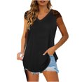 thumbnail image 1 of Birdeem T-Shirt Mode Femme Couleur Unie Col en V Confortable Ample Sans Manches Blouse Décontractée, 1 of 7