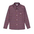 thumbnail image 1 of Bienzoe Boy's Flannel Button Down Long Sleeve Plaid Shirt Navy/Red 7/8, 1 of 2