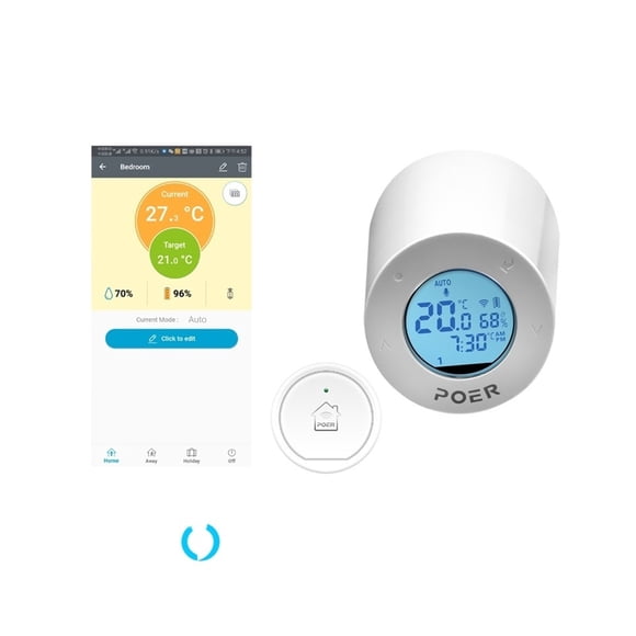Contrôleur de Radiateur Thermostat Intelligent Wi-Fi Intégré avec Affichage de l'Humidité de la Chaudière, Fonctionne, Facile à Installer