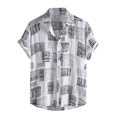 thumbnail image 1 of Kcodviy Chemise Courte Décontractée pour Homme à Rayures Imprimées, Manches Courtes, Boutonnée, Col Rabattu, Blouse Courte Dragon pour Homme, Vêtement, Chemise Type B, 1 of 6