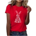 thumbnail image 1 of Tauxra Hauts d'Été à Manches Courtes pour Femmes, T-Shirts à Col Rond pour Femmes, Blouse T-Shirt Décontractée à Imprimé de Pâques, 1 of 6
