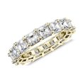 thumbnail image 1 of 2.00 T.C.W Asscher Shape Natural Diamond Latest Design Wedding Eternity Band for Ladies Solid 14K Yellow Gold Size 8, 1 of 7