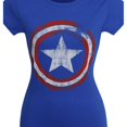 thumbnail image 2 of Captain America T-Shirt Royal pour Femmes avec Bouclier Vieilli-2xlarge, 2 of 8