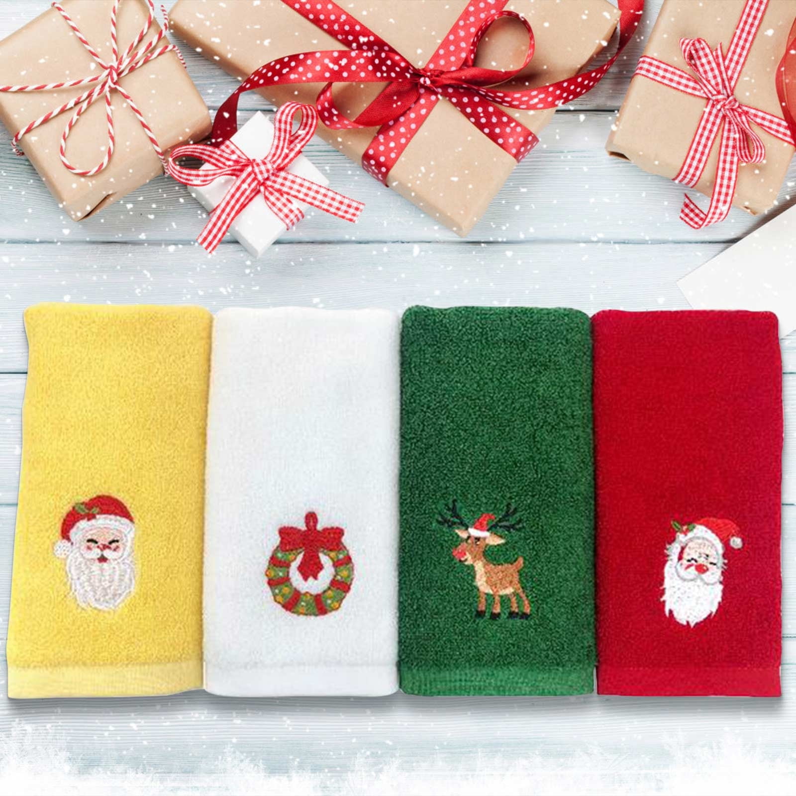 Home Textile Boutique Clearance Blowout Sale! JFZMDY Merry Christmas Towel Embroidered Hand Towels Hand Towels Bathroom Set Comfortable Christmas Bathroom Towels Christmas Ornaments Gifts