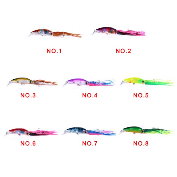 1pcs/8 Pcs Leurre de Pêche Pieuvre Réaliste 10cm Leurres en Plastique Artificiels Appâts Appâts en Plastique Lac Rivière Poisson Swimbaits