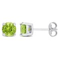 thumbnail image 1 of Miabella Peridot Solitaire Stud Earrings in Sterling Silver, 1 of 3