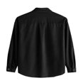 thumbnail image 4 of Men‘s Spring Autumn Cual Shirts Solid Color Long Sleeve Lapel Tops Button Shirts for Party, 4 of 6