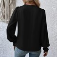 thumbnail image 4 of KIHOUT Spring Winter Womens Tops Elegant V-neck Lantern Long Sleeves Temperament Solid Color Shirt Blouse, 4 of 6