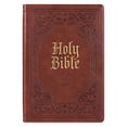 thumbnail image 1 of Bible Sainte KJV, Bible à Gros Caractères Fine, Bible en Faux Cuir Marron avec Index et Ruban, Édition Lettres Rouges, Version King James, 1 of 5