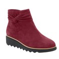 thumbnail image 2 of Womens Shoes Fashion Minimalistic British Style Solid Color Flock Bow Wedge Short Boots, 2 of 9