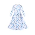 thumbnail image 1 of Robe Fille Maxi Robe Manches Longues 3D Coquillage Bleu Perle 7 Ans, 1 of 6