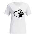 thumbnail image 1 of CEHVOM T-Shirts à Col Rond pour Femmes Grande Taille Imprimés, T-Shirt Graphique à Manches Courtes avec Imprimé Chat, 1 of 4
