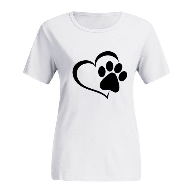 CEHVOM T-Shirts à Col Rond pour Femmes Grande Taille Imprimés, T-Shirt Graphique à Manches Courtes avec Imprimé Chat
