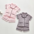thumbnail image 4 of JIRNDf Pyjama d'Été pour Bébé Garçon, Doux et Mignon, Pyjama pour Filles, Pyjama pour Enfants à Manches Courtes, Ensemble 2 Pcs à Boutons, Short de Détente Classique, Tenue de Détente Confortable, Pyjama pour Enfants Rose 12-18 Mois, 4 of 4