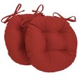 thumbnail image 1 of Blazing Needles Coussins de Chaise Ronds Tuftés en Sergé Uni de 16 Pouces (Ensemble de 2) - Rouge Rubis, 1 of 1